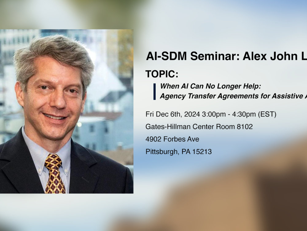 AI-SDM Seminar with Alex John London